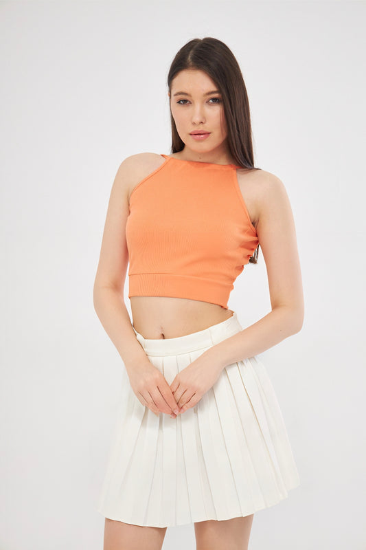 Sırtı Açık Turuncu Crop TOPTAN 65TL ALT LİMİT 1000 TL